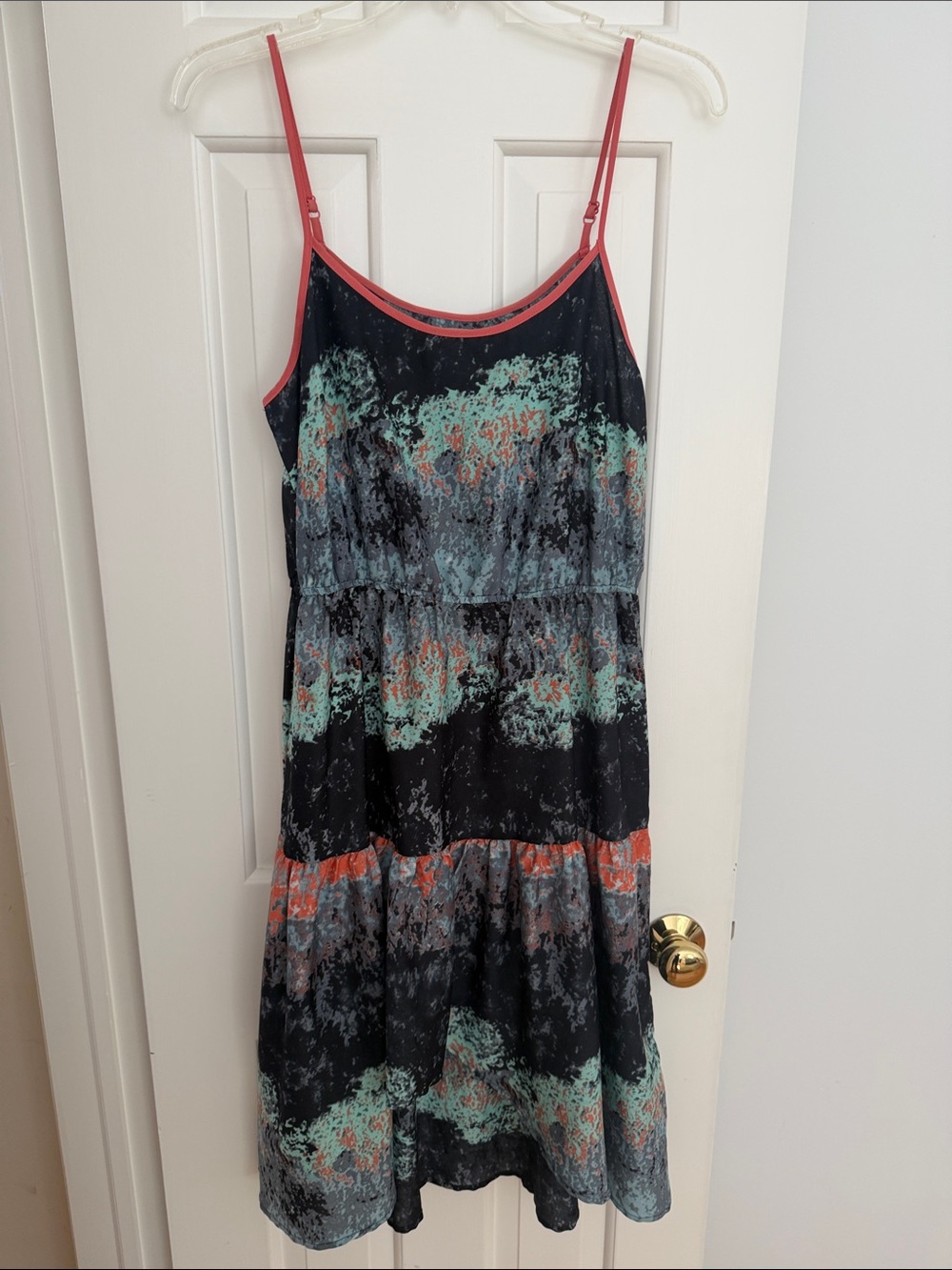 Adjustable straps super light Sundress with Coral Trim layered
